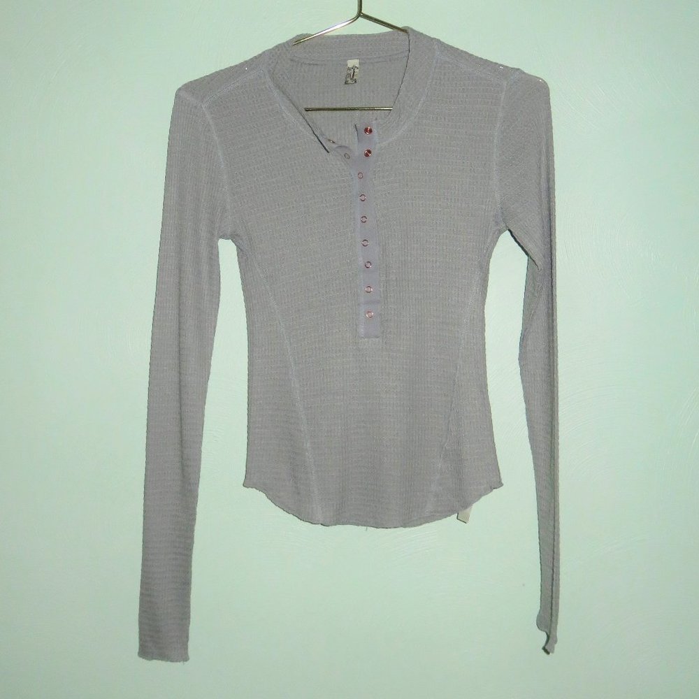 NWOT Free People One of The Girls Gray Thermal - Picture 5 of 9
